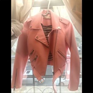 Pink leather jacket
